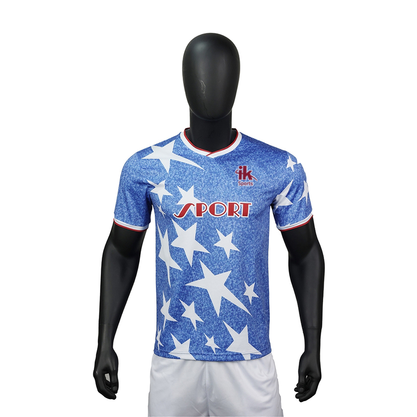 Customized Sublimation Polyester Rib V Neck Soccer Uniform